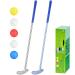 Wassteel Kids Golf Clubs-6063 Aluminum Alloy Golf Putter for Kids Left Handed Golf Set, Indoor/Outdoor Two - Mini Golf Putters Golf Gifts for 59 Year Old Boys Girls & 5 Plastic Golf Balls-Silver&Blue