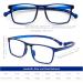 DOOViC Blue Light Filter Reading Glasses - Square Frame Large Lenses Prescription 1216 - 2.25x Strength - Buy Online on GoSupps.com