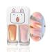Pearl Pink Nail Polish Quick Dry Glitter Gel 2 in 1 Mermaid Nail Varnish Set Shimmer Long Lasting Glossy Easy to Apply No Need Cure Chip Resistant Nail Varnishes DIY Nail Art Gift for Women