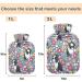 NAANLE 1L Floral Pattern Hot Water Bottle - Pug Design for Pain Relief & Warm Therapy | Transparent & Versatile Bed & Hand Warmer - Buy Online on GoSupps.com
