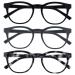 Opulize Blu - Reading glasses Blue light filter 3 Pack cool round frame spring hinges improve the sleep computer gaming anti -reflective men bbb5-137 +3.50 diopters black / gray / gray black turtle