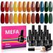 MEFA Brown Gel Nail Polish Set 12 Colors Autumn Winter Red Orange Gel Polish Set Soak Off UV Led Green Nail Gel Manicure at Home DIY Salon for Women