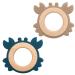 Gigi Kids - Set with 2 baby crab bite rings - baby toys from 3 months 100% BPA -free silicone and beech wood baby bite ring during the toothing phase: beige dark blue
