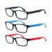 Modfans (3 pack) Reading glasses 1.5 men/women good glasses high quality rectangular comfortable great reading aid for men and women black and blue-red +1.50 black and blue-red