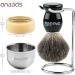 Premium Absbas Shaving Set for Men - Stainless Steel Brush Soap Bowl & Goat Milk Soap Gift Set - International Shipping Available - Buy Online on GoSupps.com