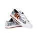 FOCO NFL Womens NFL Team Logo Ladies Fashion Low Top Canvas Sneakers Shoes Cincinnati Bengals - White Stripe 8 Glitter