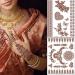 Brown Henna Temporary Tattoos for Women - Waterproof, Semi-Permanent Body Stickers for Festivals, Parties - 6 Sheets - Buy Online on GoSupps.com