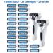 24 Stainless Steel 6 Blade Shaving Razor for Men - Replaceable Blades 2 Non-slip Handles Disposable & Reusable Manual Safety Razor - Buy Online on GoSupps.com