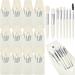 Tioncy 12 Sets Travel Makeup Brush Set Brushes Bag Bridesmaid Gift Synthetic Fibre Face Make up Brushes Angled Blush Brush for Wedding Bridal Shower Favors Bachelorette Party Gift (White)
