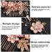 Rose Gold Wedding Hair Comb Set - Pearl Crystal Bridal Accessories for Women and Bridesmaids - Pink Flower Rhinestone Head Pieces - Buy Online on GoSupps.com