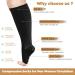 2 Pairs Plus Size Compression Socks for Women - Open Toe Knee High 15-25mmHg | Supportive Flight Stockings (XXL Black/Beige - Buy Online on GoSupps.com