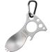 CRKT Eat'N Tool Outdoor Spork Multitool: Durable and Lightweight, for Camping, Hiking, Backpacking and Outdoors Activities, Silver, Carabiner 9100C
