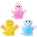 Bath and Shower Loofah Sponge For Kids Non-toxic Skin-friendly Soft Terry Cloth Bath Puppet Wash Cloth Bath Mitt Bath Mitt Terry Cloth Bath Mitt Set of 3 Cute Face Design(Cartoon Rabbit/Duck/Bear) Animal Styles(3 Pack)