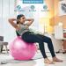 18 IN Pink Exercise Ball - Anti-Slip Yoga & Pilates Ball for Pregnancy Birthing, Workout & Core Training - Anti-Burst with Air Pump - Home Gym & Office Fitness - Buy Online on GoSupps.com
