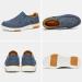 OrthoComfoot Men's Slip On Loafers with Arch Support - Canvas Boat Shoes for Extra Cushioning and Pain Relief - Vintage Flat Walking Shoes 11 W - Denim - Buy Online on GoSupps.com