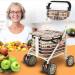 Multifunctional Elderly Walker The Elderly Can Push & Sit Lightweight Folding Spray-Painted Steel Shopping Cart with Duffel Bag and Decoration - Buy Online on GoSupps.com