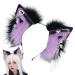 Wontool Animal Ears Headband - Cosplay Animal Ear Headband for Women Plush Cosplay Decoration for School Plays Theater Costumes Stage Shows and Dances Purple