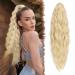 Fine long braid ponytail hair exension with cord strain long curly curly platinum blonde synthetic hair extension natural clip in hair part ponytail art hair hair braid for women 65cm 65 cm platinum blonde