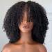 14 Afro Kinky Curly Human Hair Wig with Bangs - Virgin Brazilian, 200 Density - Natural Color - for Black Women - Buy Online on GoSupps.com