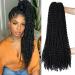 Passion Twist Hair 22 Inch Water Wave Crochet Hair 6 Packs Passion Twists Braiding Hair Long Bohemian Synthetic Hair Passion Twist Hair Extensions(22inch 1B) 22 Inch (Pack of 6) 1B