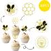 36 Pieces Hummel Cake Decoration - Glitter Honeycomb Cupcake Picks for Baby Shower & Birthday Party Accessories - Honeybee Theme - Buy Online on GoSupps.com