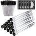 Mascara Brushes Set 15 Empty Tubes 65 Disposable Eyelash Brushes Replacement with 8 Eye Patches for Eyelash Extension Lash Mascara Wand(Black)