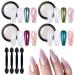 BORN PRETTY Chrome Nail Powder Metallic Mirror Effect Nail Glitter Powder Iridescent Mermaid Pearl Auroras Pigment Powder Dust Kit for Gel Nail Polish Manicure 4 Boxes 4.Colors