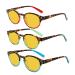 Eyekepper 3 Pack Round Computer Reading Glasses Oval Stylish Blue Light Blocking Readers for Women with Amber Tinted +0.50 Blue Light Blocking-b90-3 Pairs 0.5 x
