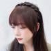 Fluffy Fake Hair Band Bangs Headband with Bangs Fluffy Front Fake Bangs Synthetic Braided Headband Wig with Bangs Non slip Headband Hair Extensions for Women Girls(Dark Brown) - Buy Online on GoSupps.com