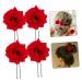 Beaupretty Retro Hair Needles - 4PCS Rose Flower Headwear | Beautiful Red Hairpins for Women - Bridal Hair Accessories - Buy Online on GoSupps.com