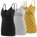 MANCI Nursing Top Tank Cami Women's Cotton Maternity Pajama Tops Sleep Bra for Breastfeeding XL Black+gray+yellow