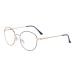 Joxigo computer glasses anti-blue light without strength anti-fatigue UV protection retro round metal frame glasses frame with glasses case black gold