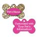 uDesignUSA Double Sided Leopard Print Pet Id Dog Tags Personalized with 4 Lines of Text Pink