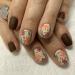 Short Press on Nails Square RIICFDD Thanksgiving Fake Nails Brown Acrylic False Nails Matte Full Cover Stick on Nails Maple Leaf Designs Fall Nails Extra Short False Nails for Women Girls 24 Pcs Style 10