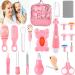 27 in 1 Baby Grooming Kit Baby Healthcare and Grooming Kit Kid Nursery Care Set Baby Nail Clippers Hair Brush Comb Finger Toothbrush Baby Nail Trimmer Electric Necessities for Infant Toddler  Pink