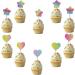 Shiny Rainbow Cupcake Topper 10CS Vivid Colorful Gradient Shiny Heart Stars Cupcake Toppers for Cake Decorations DIY Happy Birthday Cake Toppers for Kids Boys Girls Party Supplies - Buy Online on GoSupps.com