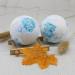 Peppermint Marine Oil Blue Bubble Bath Ball - Nourishing Skin Care with Loofah Sponge Handle - Moisturizing Coarse Ball for Clean & Refreshed Skin - Buy Online on GoSupps.com