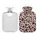 Hot Water Bottle 2L with Cover Leopard Pink Hot Water Bag for Pain Relief Hand Feet Warmer Winter