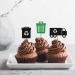 Garbage Truck Cupcake Toppers Trash Truck Birthday Cupcake Toppers Loads of Fun Themed Dessert Picks Garbage Truck Party Decoration - Green & Black Glitter - Buy Online on GoSupps.com