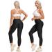 SEASUM Women High Waisted Butt Lifting Yoga Pants | Tummy Control Anti Cellulite Leggings | U-capris Black Large - Buy Online on GoSupps.com