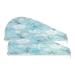 Dragonfly Pattern Dry Hair Cap 2 Piece Quick Drying Towel Set with Button Headband Super Absorbent Soft & Comfortable