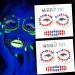 Colorful Face Jewels Stickers Halloween Diamonds Face Stickers Glow In The Dark Rhinestone Stickers Red Blue Drip Gem Stickers Clown Face Gem Halloween Face/Eye/Body Decoration for Children Adult (01)