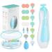 Zooawa Baby Nail Clipper 20 in 1 Electric Baby Nail Trimmer Baby Nail File Kit with Extra 12 Replacement Pads Trim Polish Grooming Kit for Newborn Infant Toddler or Adults Toes Fingernails Care Blue Light Blue