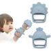 Baby Wrist Teether Teething Mittens Toys for Babies Santi & Me Silicone Baby Chew Teether Toys for Sucking Needs Fun Bird Design Never Drop from Hand Pack of 2 (Dusty Blue)