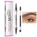 Dual-ended eyebrow pencil eyebrow pencil - 2-in-1 smudge-proof eyebrow pencil and eyeliner pen | Dual-headed eyebrow pen for