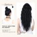 Rosooi 26 Inch Long Black Drawstring Ponytail Extension - Synthetic Curly Wavy Clip In Hair for Women - Ideal for Daily & Party Use (26 Inch Black) - Buy Online on GoSupps.com