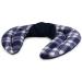 Cozy Neck Pillow with Stand-Up Collar & Heat Pad - St. Johns Wort & Flannel Check Blue - Perfect for Relaxation & Travel - Buy Online on GoSupps.com