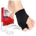 Ped-Rx Bunion Corrector for Women and Men - Orthopedic Splint to Straighten Overlapping Toes, Crooked Toes, Hammer Toe - 8 Piece Set Includes 2 Bunion Sleeves, 2 Toe Separators, 2 Toe Spacers, 2 Gel Protector Shields (Black)