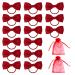 15 Pieces of Red Bow Hair Ties with 2 Pieces of Gauze Bags Red Bow Hair Accessories Red Hair Ties Red Hair Accessories for Girls School Hair Accessories