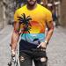 Mens Casual Fashion Graphic Print Short Sleeve Athletic Shirt - Yellow | Small - Buy Online on GoSupps.com